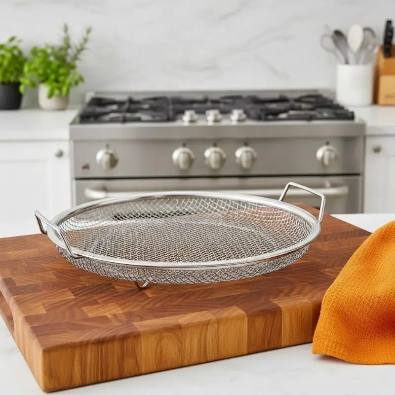Strainers Set for Frying Food Oil Control Mesh Sieve with Tray for Home Culinary Needs
