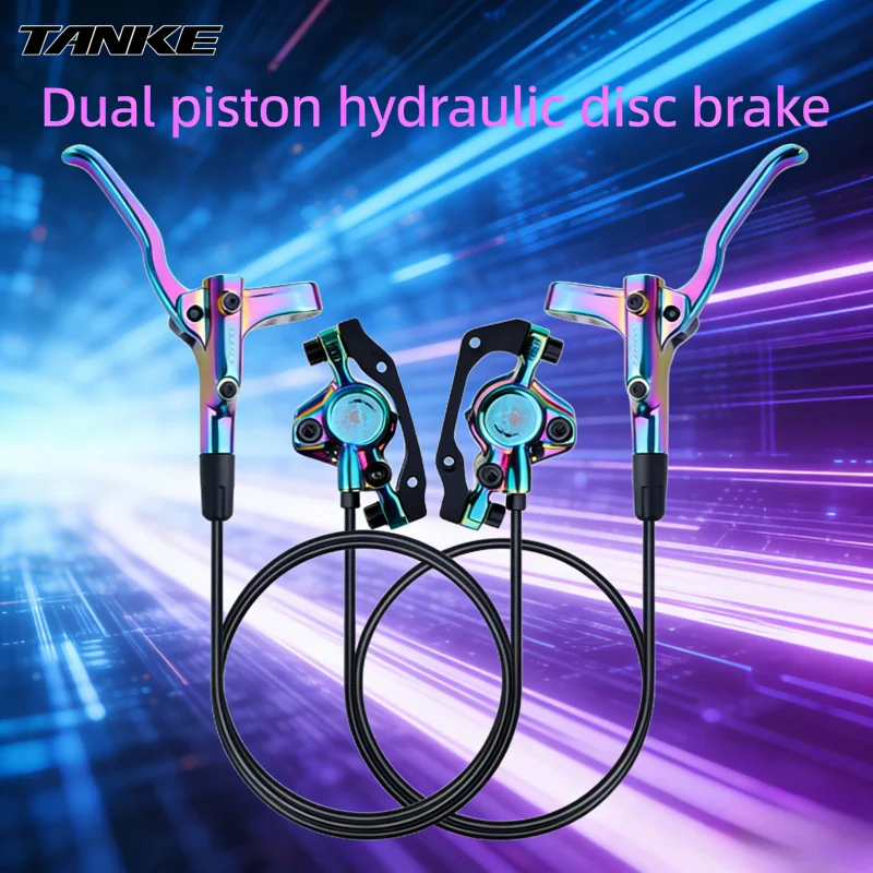 

TANKE MTB Hydraulic Disc Brake Set, 160mm Rotors & 22.2mm Calliper Plates, Front/Rear for Mountain Bicycle
