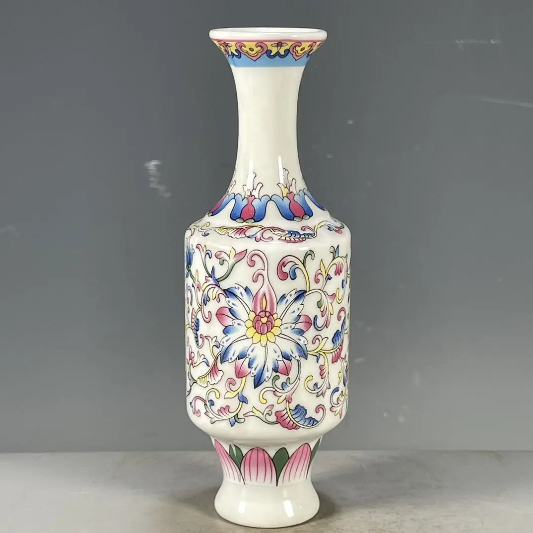 Replica of Chinese-style porcelain, Qing Dynasty Qianlong period white-glazed vase with intertwined floral design.