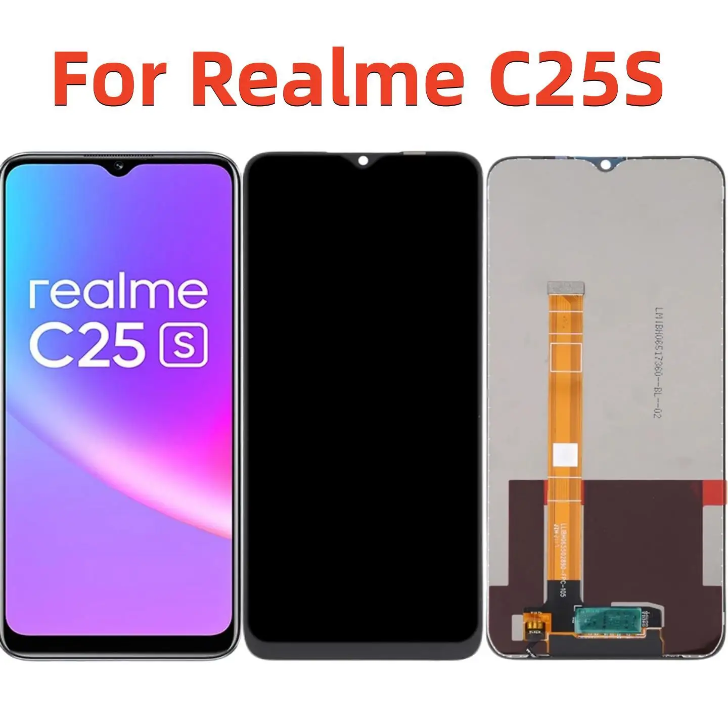 

6.5" Original For Realme C25S RMX3195 RMX3197 LCD Display Touch Screen Replacement Digitizer Assembly With Frame