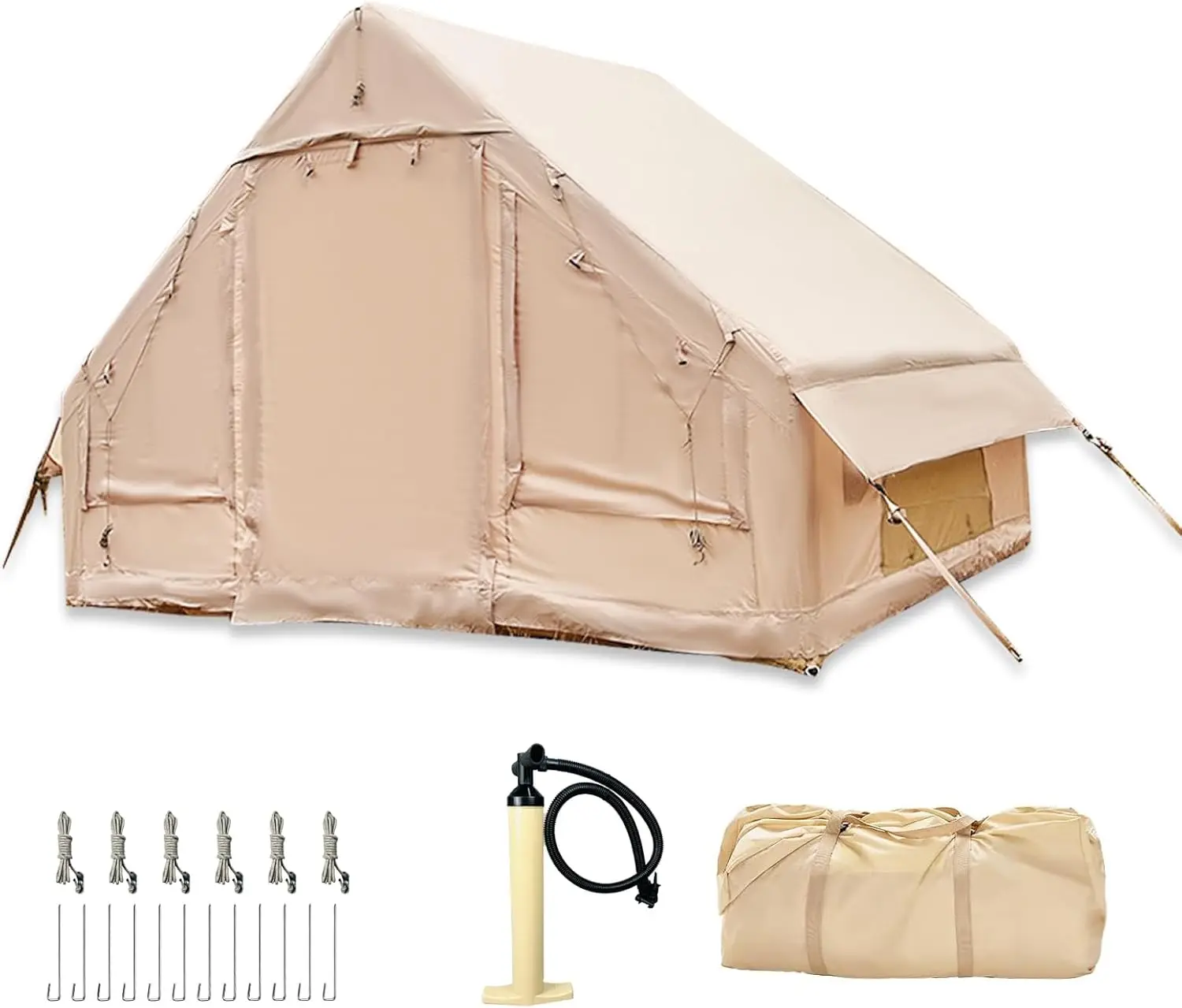 Inflatable Camping Tent Easy Setup 4 Season Glamping Tent with High Performance Inflatable Structure 4-6 Persons Waterproof Wind