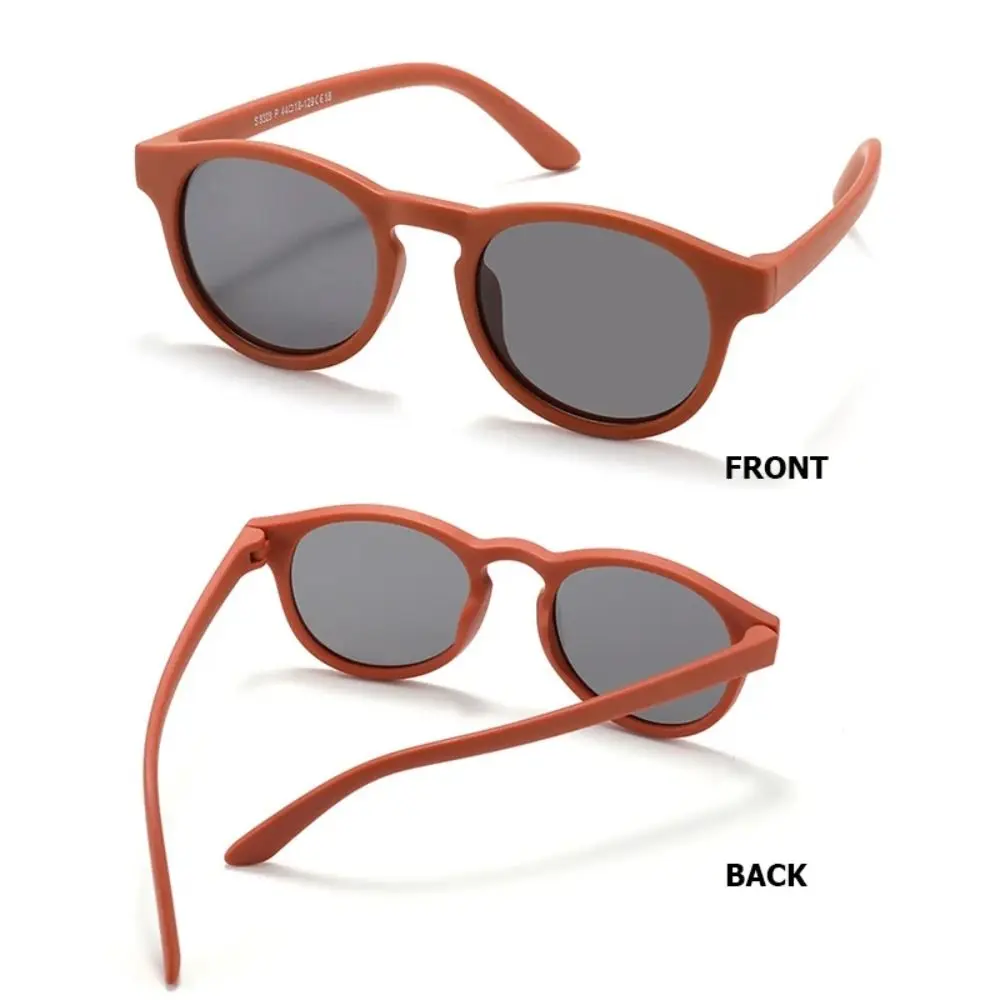 نظارات شمسية بإطار دائري للأطفال، نظارات أمان مرنة من السيليكون، نظارات شمسية مريحة غير قابلة للكسر للاستخدام في الهواء الطلق