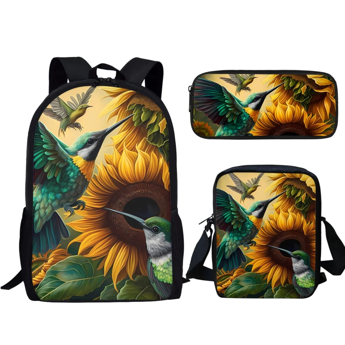 Luxury Hummingbird Sunflower Designer School Bag Kindergarten Boys Girls Student Backpack New Popular Travel Daily Bookbags 2023