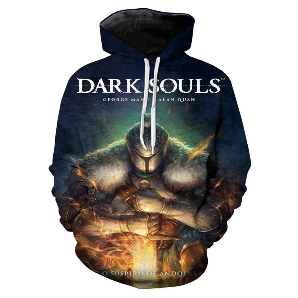 

Soulsborne Dark Souls Game 3d Printed Men's Hoodie Oversized Street Casual Sweatshirt Role Playing Fashion Long Sleeve