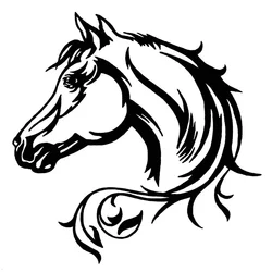 Car Stickers Personality Handsome Horse Head Vinyl Decals Car Motorcycle Bumper Body Rear Window Decorative Decals ,15cm