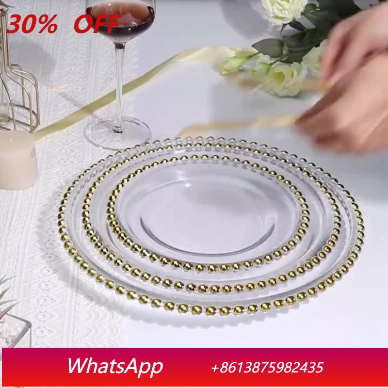 

LMM Phnom Penh Glass Bead Dot Plate Pearl Glass Western Food Phnom Penh Plate