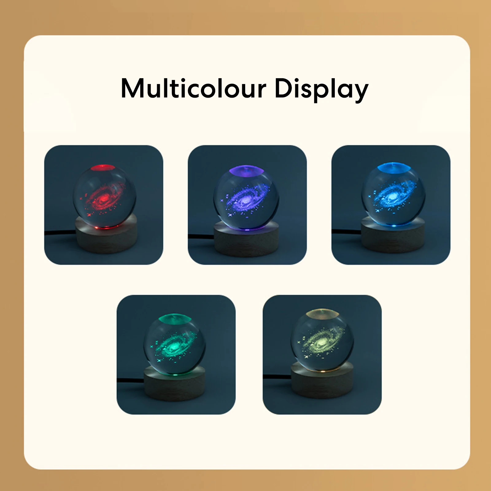 RiooCubee RGB LED Coaster with Wooden Base 8-Color Changing Touch Control Mood Light for Drinks/Decor Unique Gift Idea