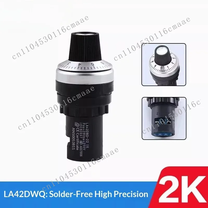 Potentiometer LA42DWQ-22 22mm panel-mounted speed adjustment knob, suitable for inverters and frequency converters