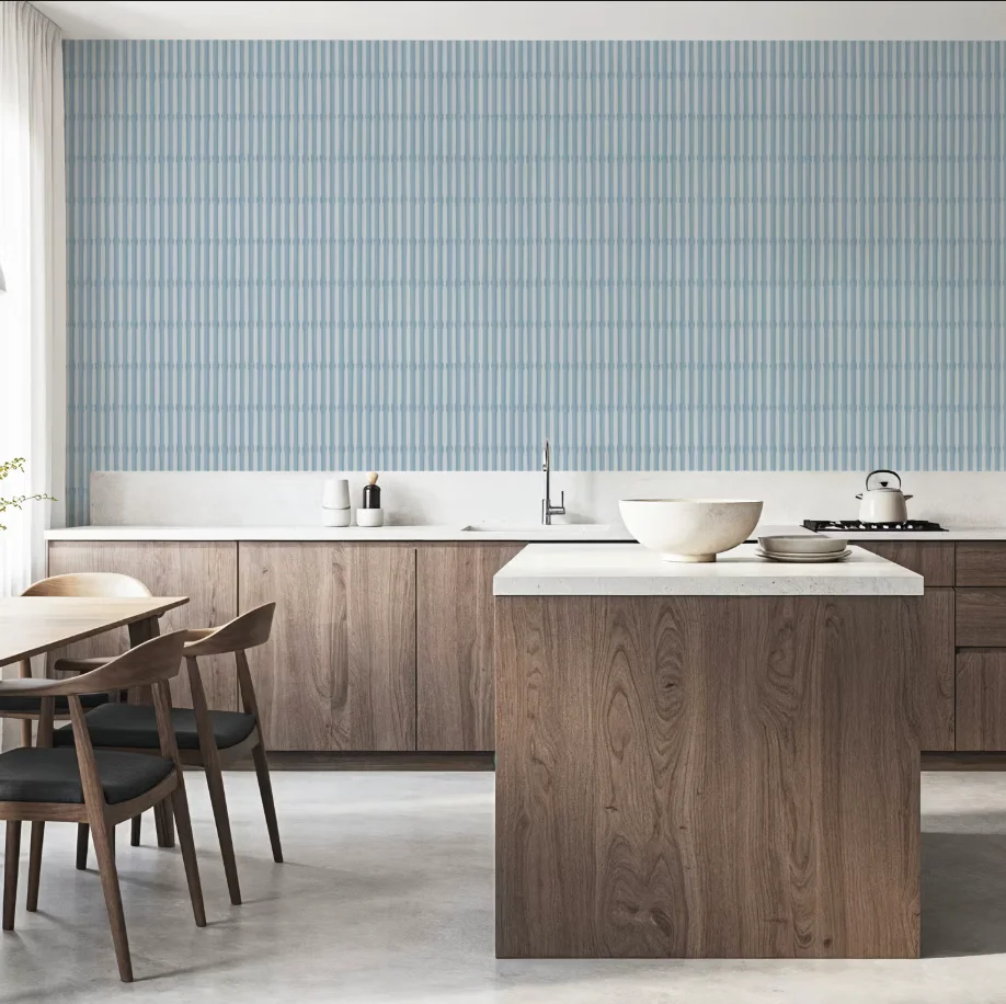 Customized Size Mural Bamboo Stripes Blue Cream Black White Tree Grey Wallpaper Living Room Bedroom Stripes Flat 3d wallpaper