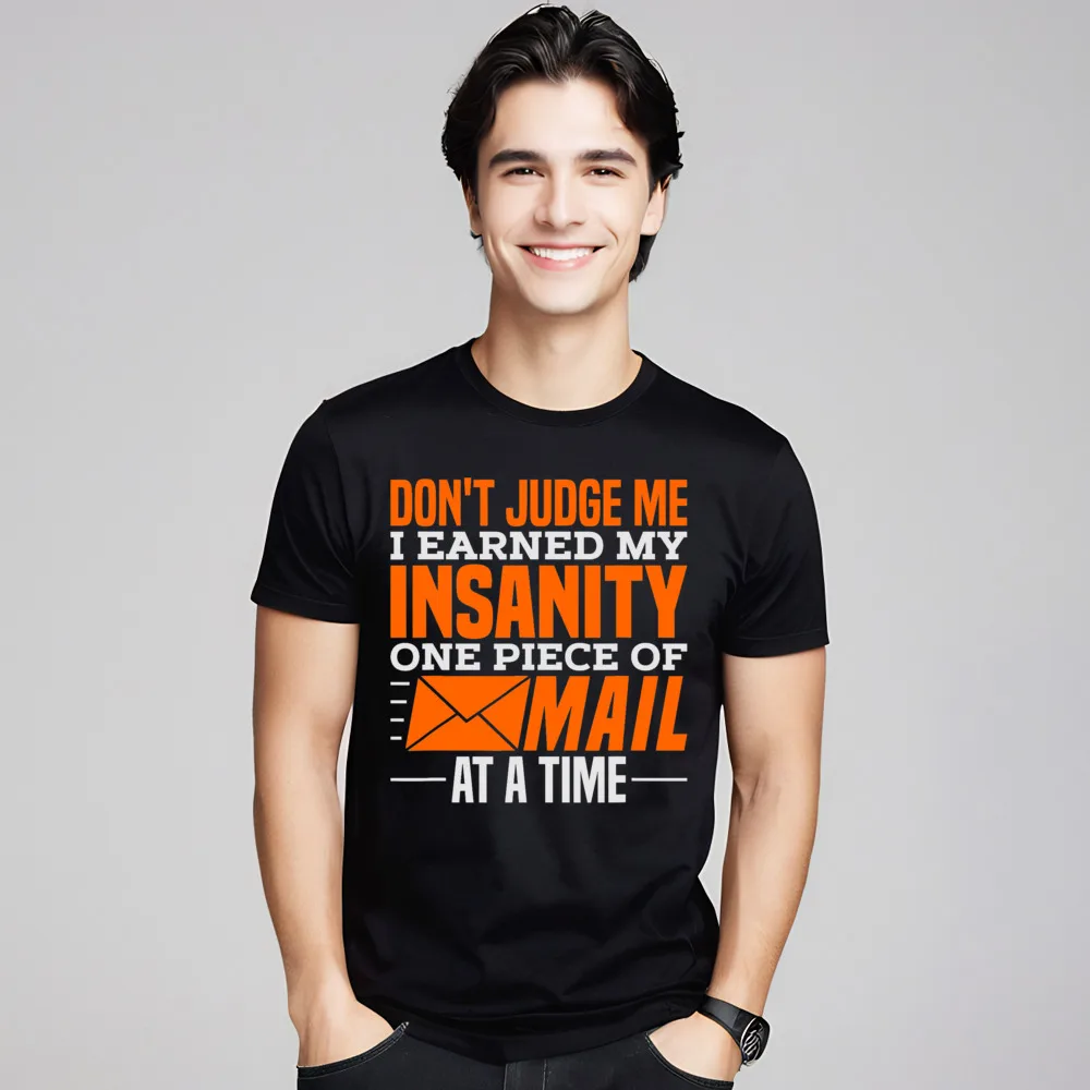 

Graphic Men's Tshirts Funny Postal Worker Outfit for Lose Tops Tees All Cotton Crewneck Short Sleeve Slogan T-shirts Summer