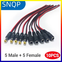 10pcs/Lot Male Female Plug DC 12V Power Pigtail Cable Jack For Cctv Camera Connector Tail Extension DC Wire