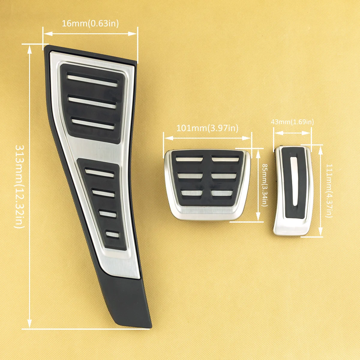 RHD Car Pedals For Audi A4 B9 A5 2017 2018 2019 2020 2021 2022 2023 2024 Steel Gas Fuel Brake Foot Rest Pedal Cover Accessories