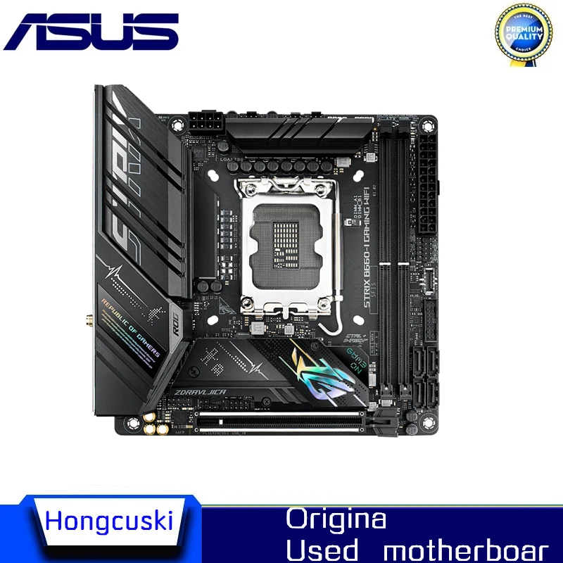 Used B660M For ASUS ROG STRIX B660-I GAMING WIFI LGA 1700 DDR5 Motherboard B660 Supports CPU i5 10400f i3 12100f 12400f