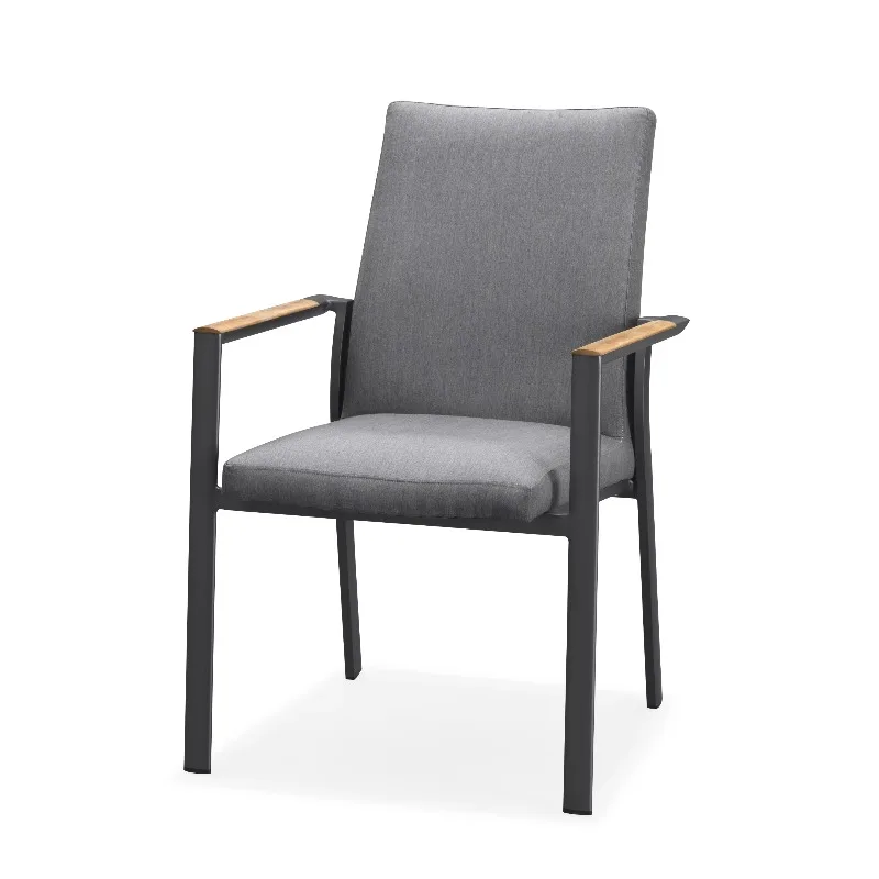 Household aluminum alloy outdoor round table with teslin cloth chair set garden furniture outdoor