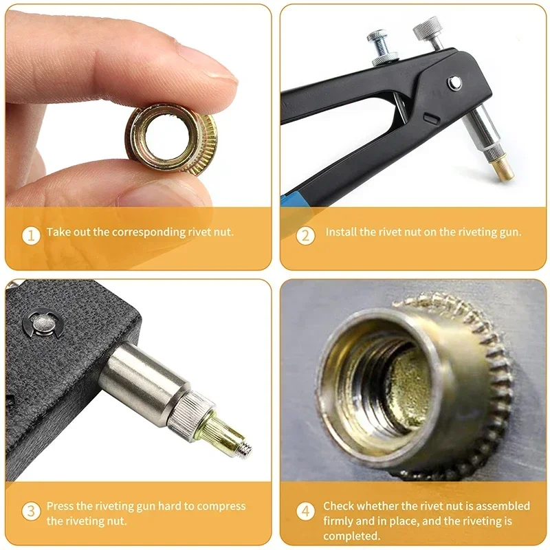 10/20pcs M3 M4 M5 M6 M8 M10 Brass Flat Head Carbon Steel Rivet Nuts Threaded Rivet Insert Nutsert Cap