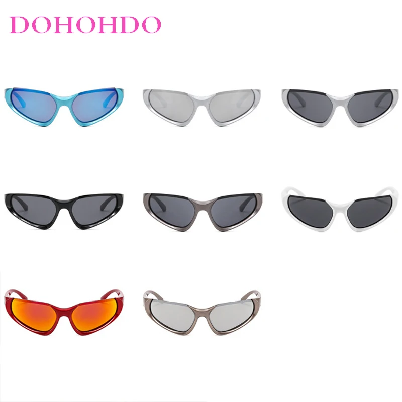 Trendy Y2K Punk Cat Eye Women Sunglasses Luxury Brand Designer Men Sun Glasses Driving Summer Traveling Windproof Goggles UV400