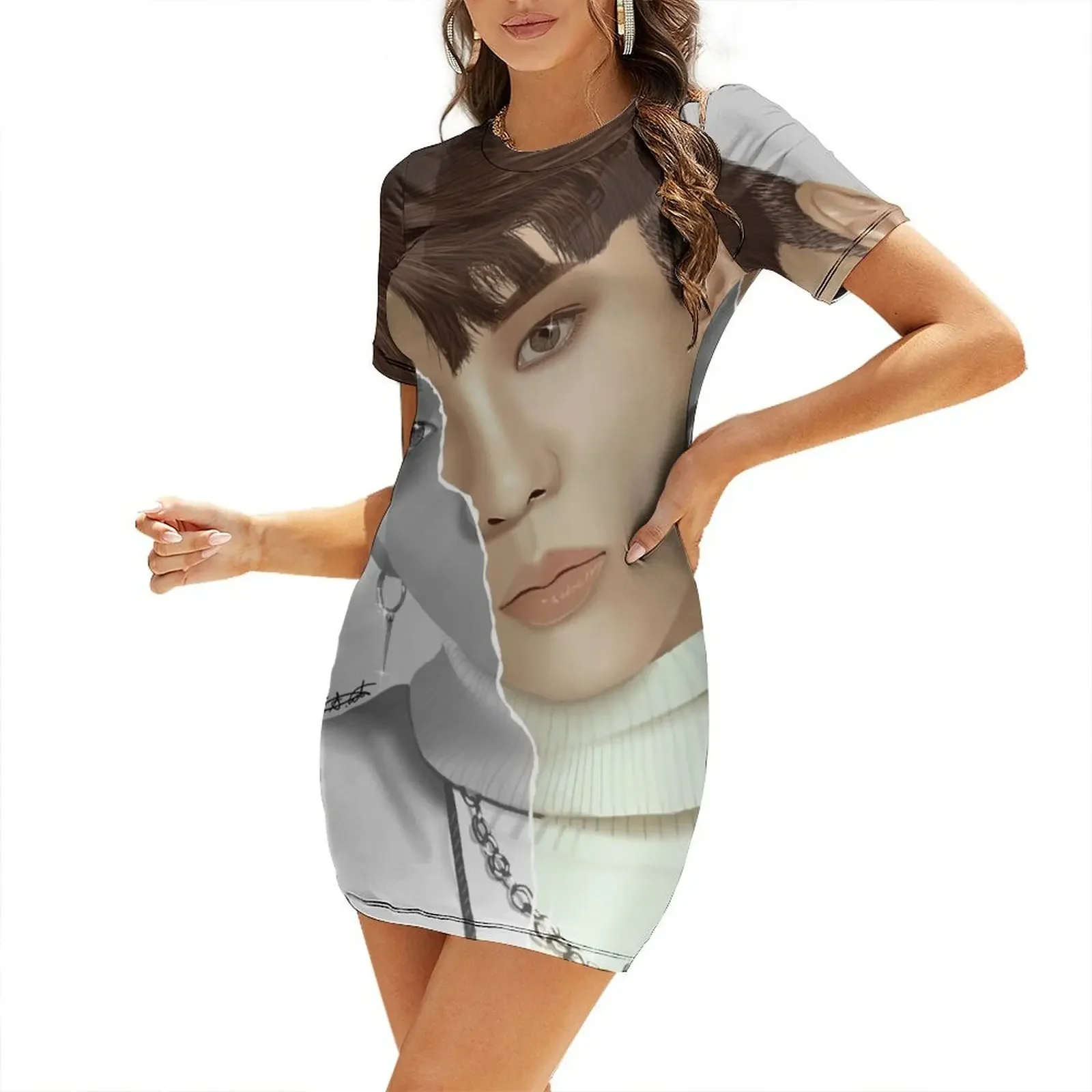 

ATEEZ Jongho Short-Sleeved Dress Women's summer skirt womens dress Woman clothing luxury evening dresses for women 2025 Dress
