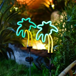 Neon Flamingo Pineapple Solar Garden Stake Lights, Outdoor Pathway Light para Gramado, Pátio, Quintal, Passarela, Decoração de iluminação rosa