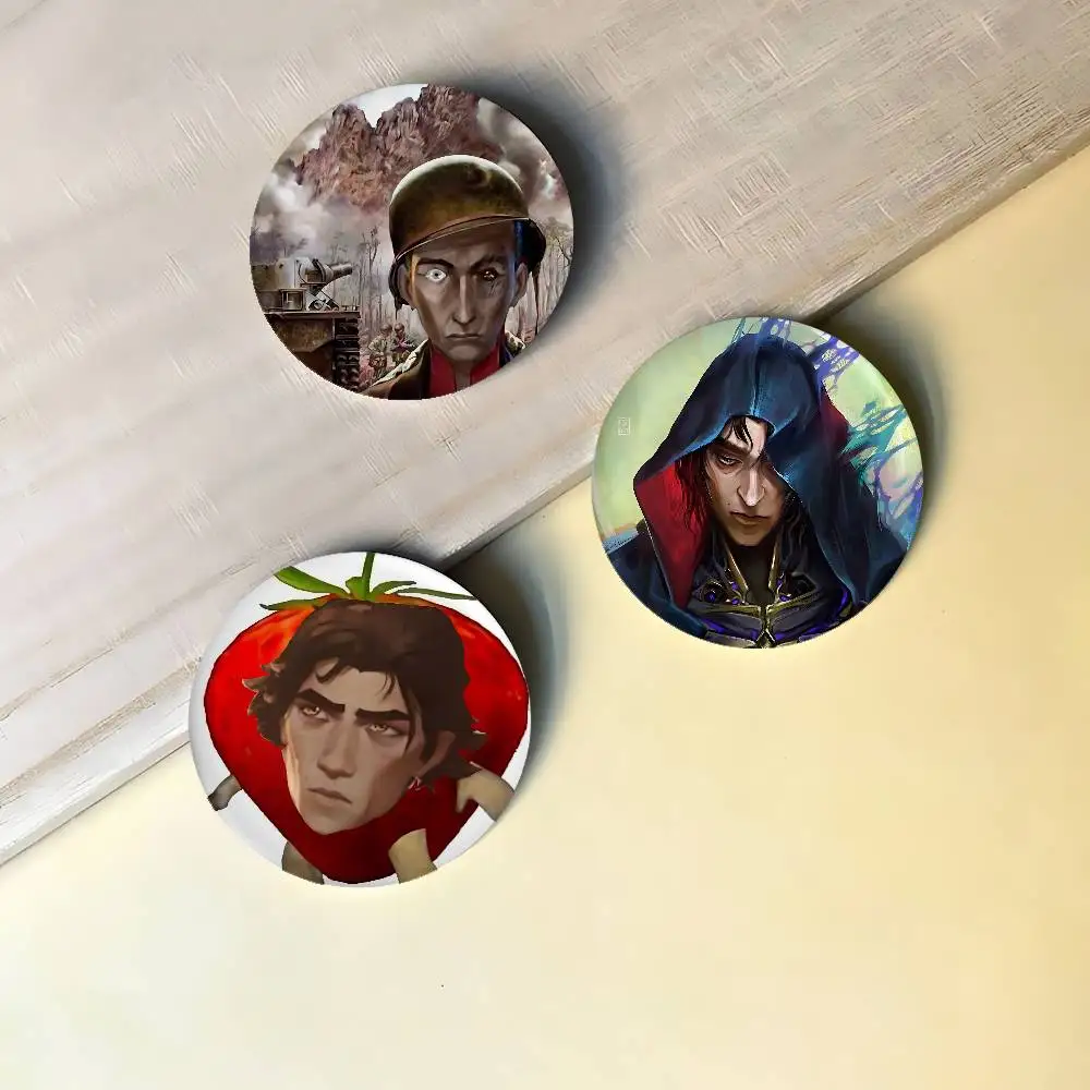 Anime Game Arcane Viktor Pins LOL Badges Peripheral Lapel Pins Tinplate Round Brooch For Shoulder Bag Accessories Souvenir Gifts
