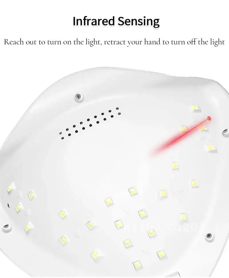 SUN5 48W LED UV โคมไฟสําหรับเล็บแห้งเจลทั้งหมด Motion Sensing Professional Cabin เล็บเครื่องมือสําหรับ Home