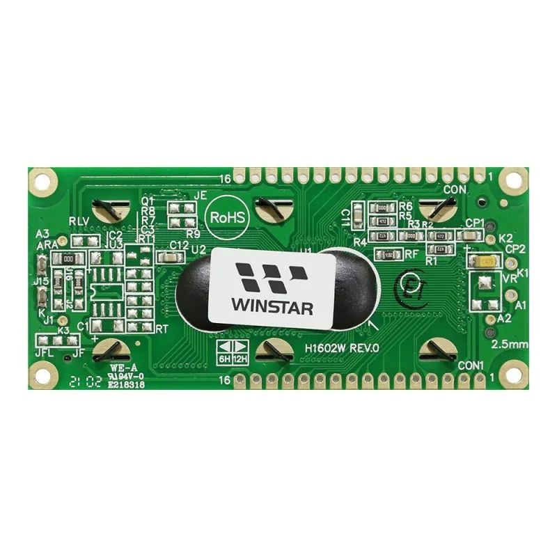 WH1602W-YYH-JT# WINSTAR 16*2 LCD 5V WH1602W  : 6800 interface (ST7066 IC) Module screen green backlight new and original