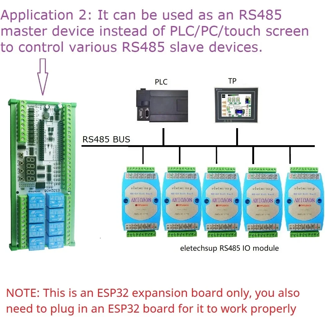 متعددة الوظائف ESP32 لوح تمديد RS485 التناظرية جمع واي فاي التتابع التبديل لتقوم بها بنفسك تيار مستمر 12 فولت 24 فولت 8AI-8DI-8DO 4-20MA 0-5 فولت 0-10 فولت