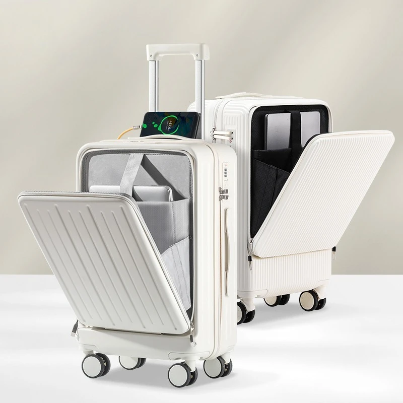 

Front Opening Hardside Suitcase Cabin Size Spinner TSA Lock Dual Combo Lock Unisex Business Travel Lightweight Expandable