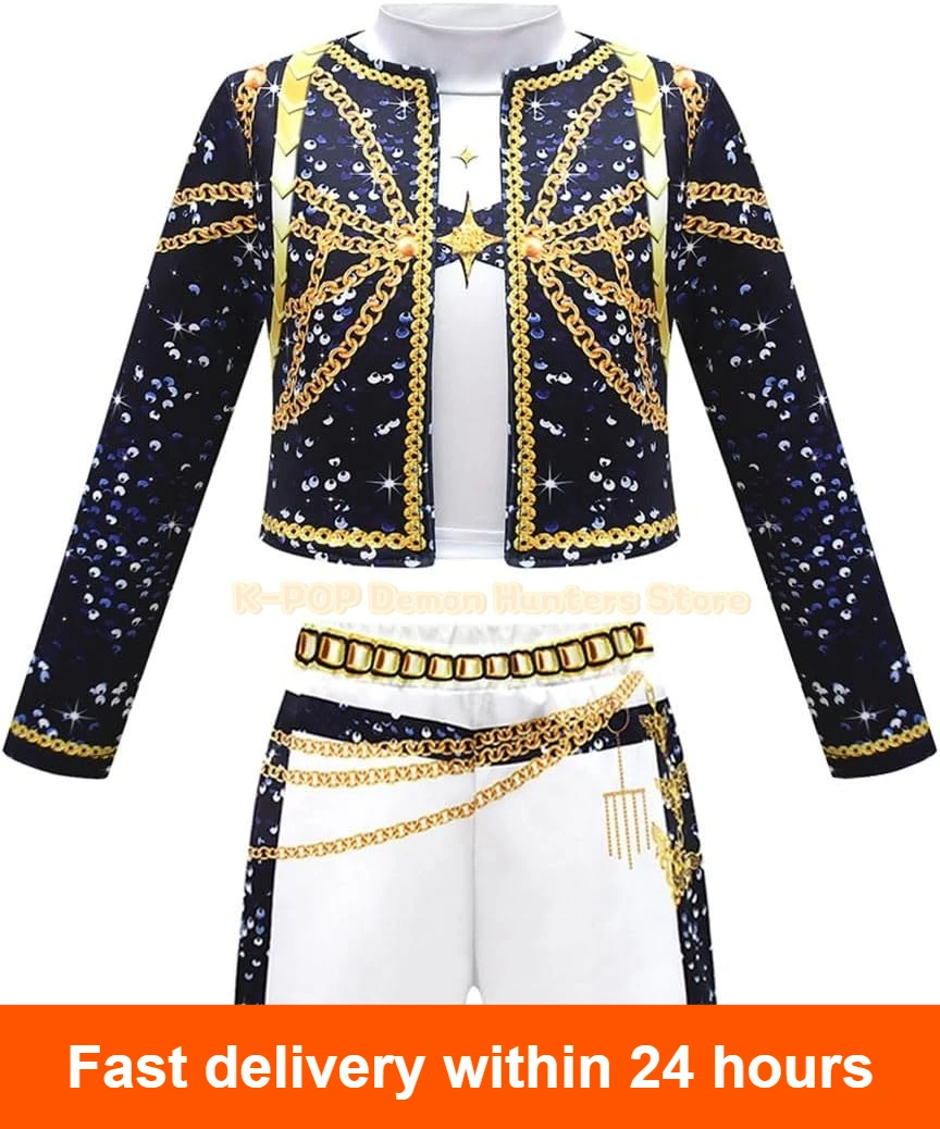 

Girls Golden Stage Outfit Pop Singers Dress Up Costume for 4-13 Years