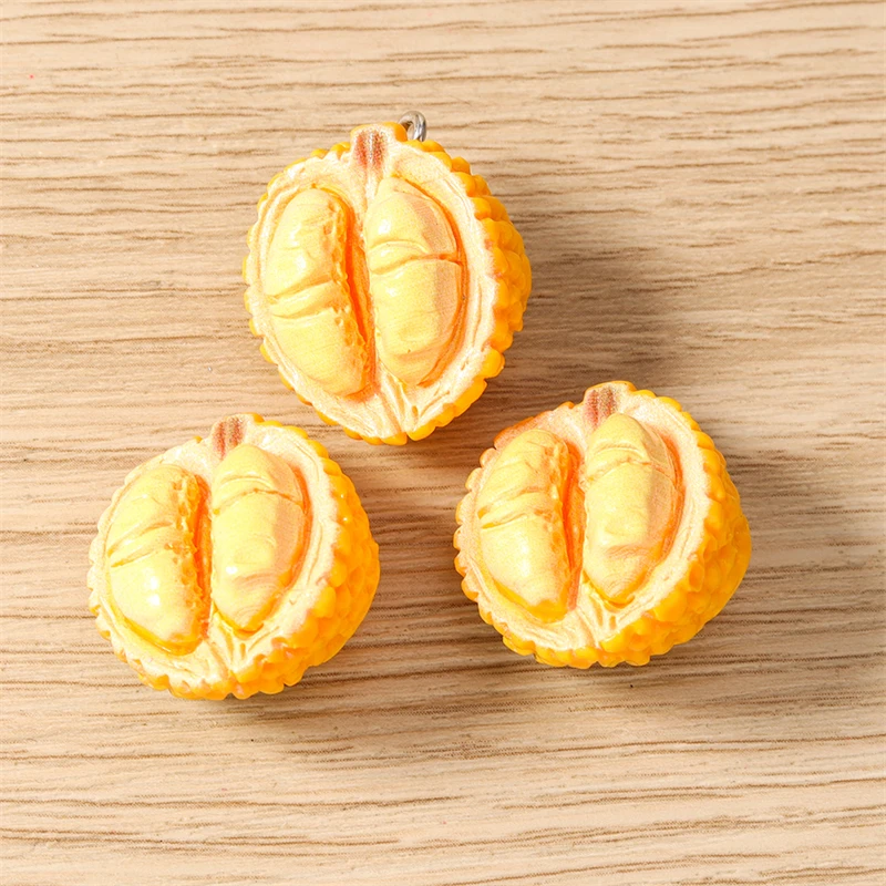 10 Stück 21x25mm Niedliche Gemischte Harz-Frucht-Durian-Anhänger für Schmuckherstellung Halsketten Ohrringe Armbänder DIY Bastelzubehör – Detail 5