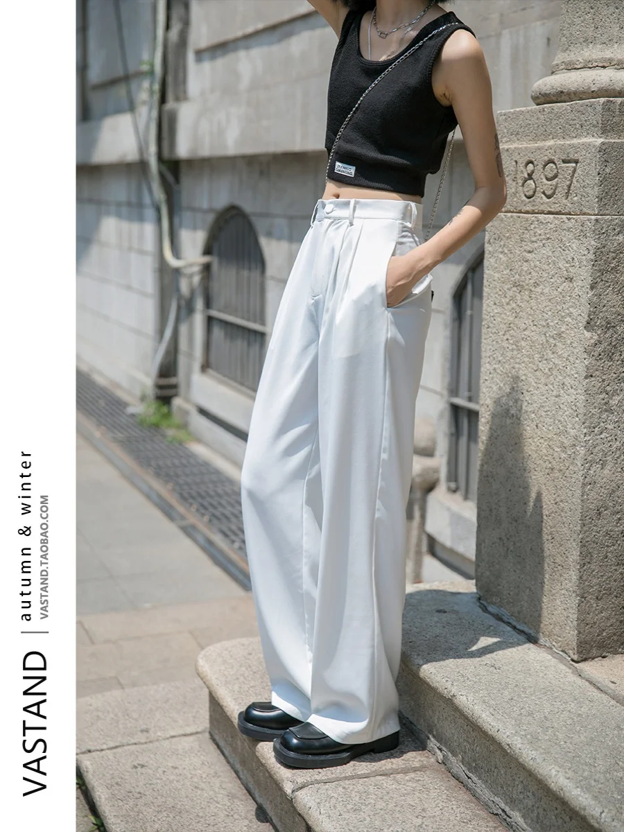 

High Waist Wide Leg Pants Women's Spring New Loose Straight Casual Thin Vastand Casual Jeans High Waist Floor Length