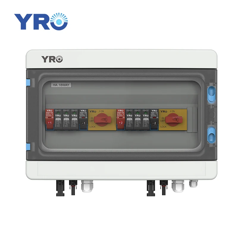YRO PV Array Combiner Box 2 Strings DC 1000V 2 in 2 Out IP66 Protection Solar Panel PV Combiner Box Waterproof