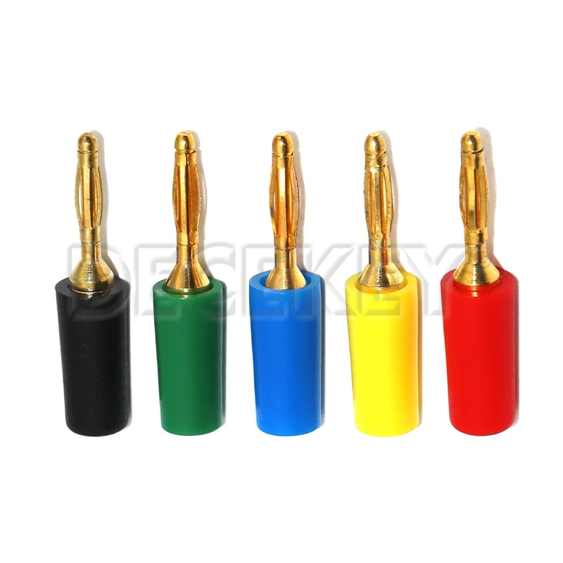 5PCS 2MM Audio Banana Plug Mini Speaker Pure Copper Gold Plated Plug Connector Welded Assembly Experimental Test Cord Head