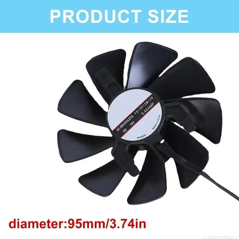 D5BB 1PAIR FD10015M12D 12V 0.45A Grafische kaartkoeling VGA Coolers Fan 4pin voor RX580 2048SP 8G D5