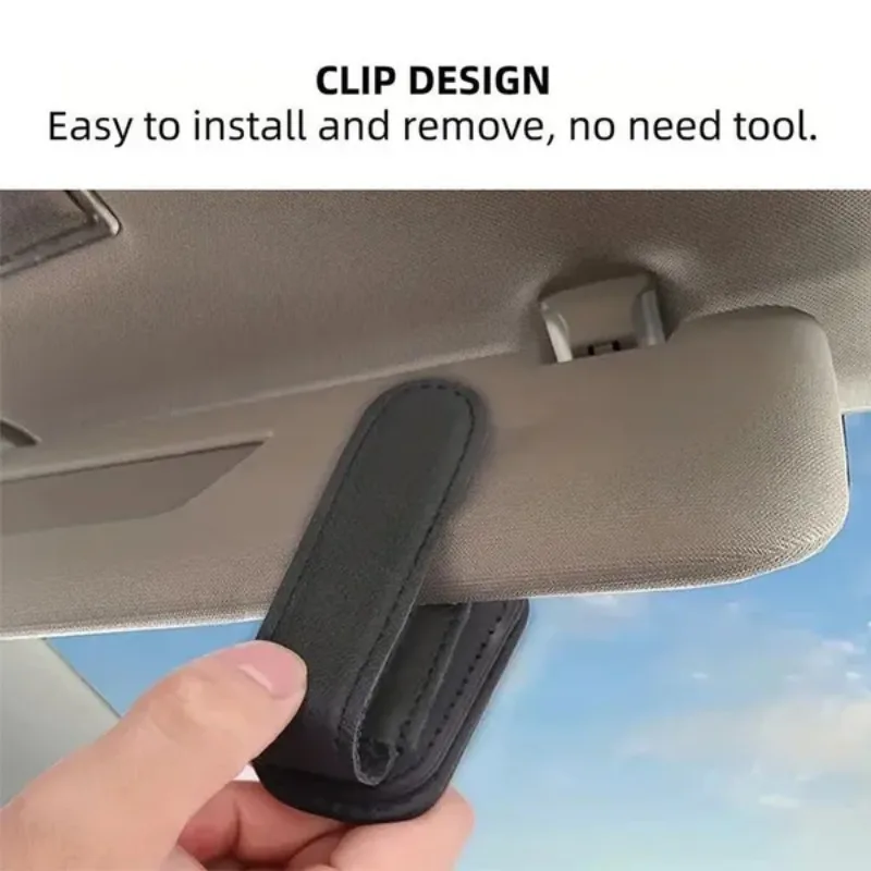 Car Sun Visor Glasses Case Holder Sunglasses Clip Ticket Card Clip Multifunction Portable Clip Auto Interior Accessories view 5
