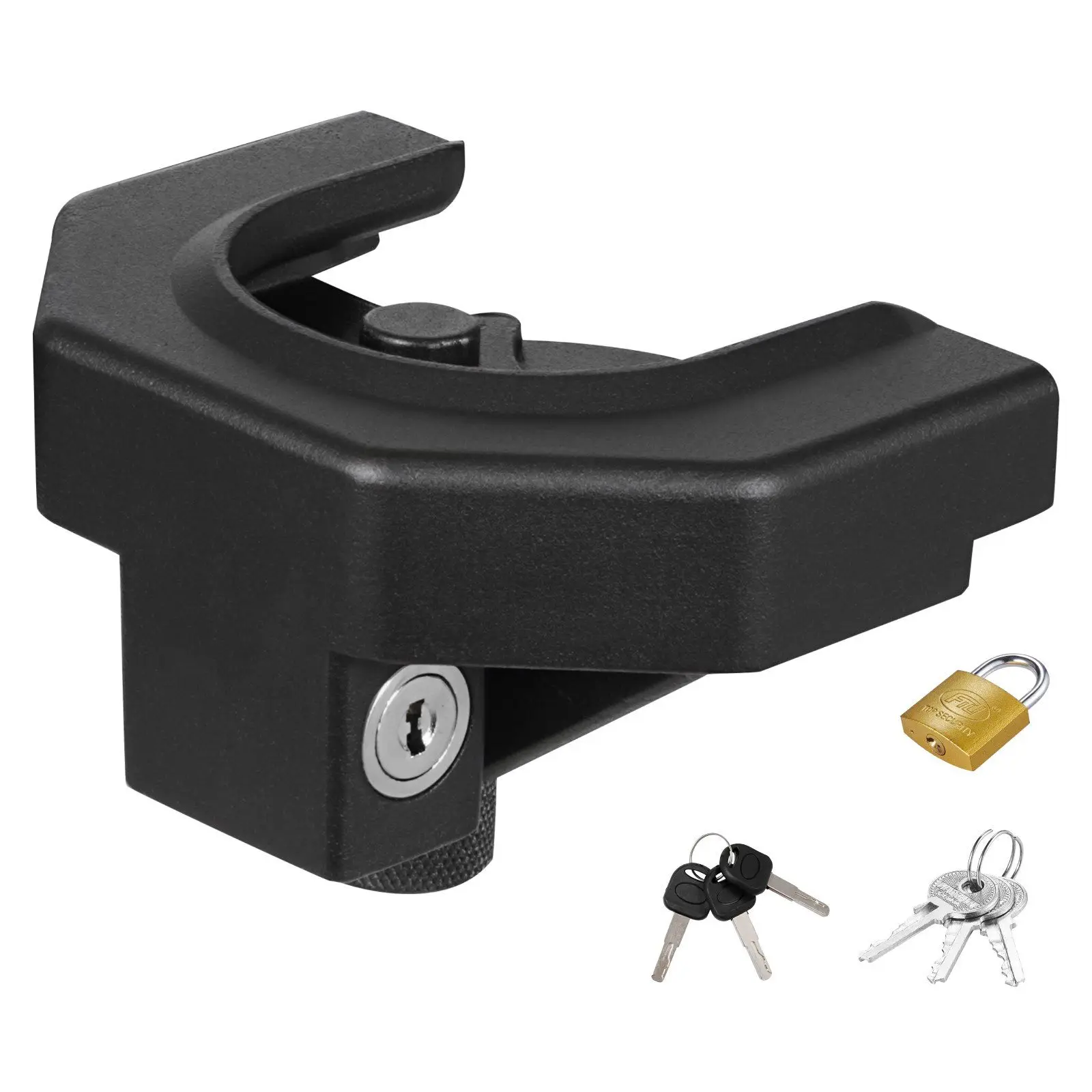 

2-5/16" Trailer Hitch Lock Kit, Heavy Duty Anti-Theft Ball Lock with 3 Keys and Padlock Prying Resistant Impact Resistant