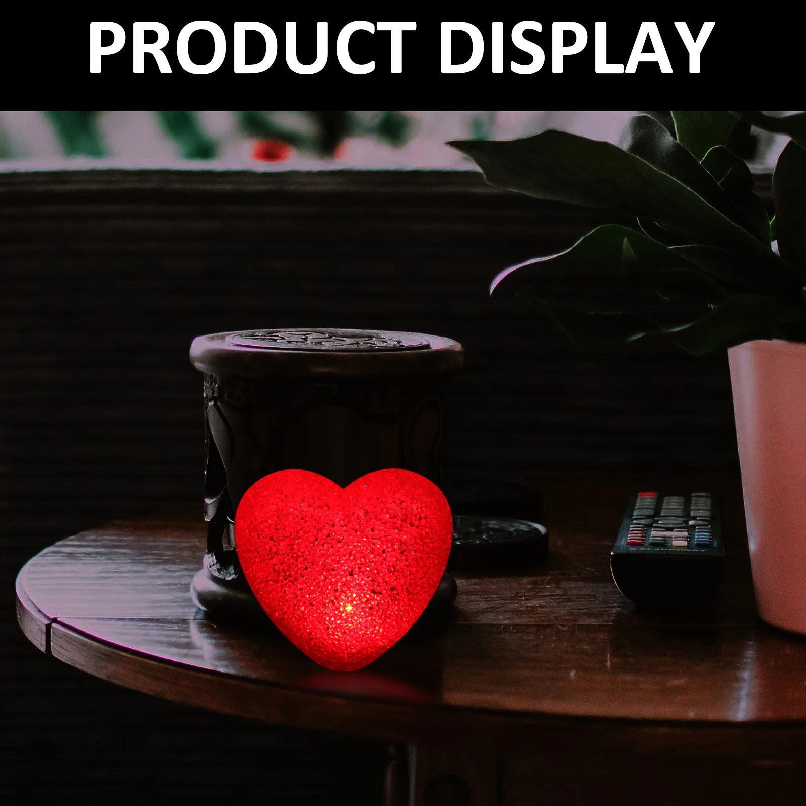 

Red Heart Shaped Night Lamp 8cm LED Valentine Decorative Desk Table Light Bedroom Small Plastic Creative Love Design Home Garden