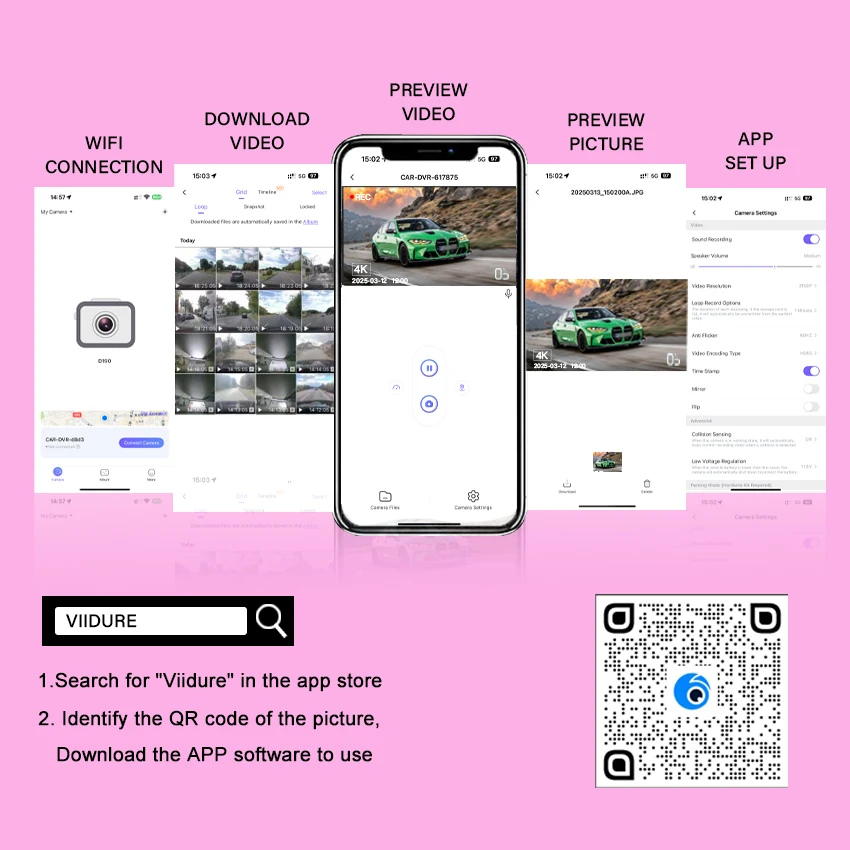 جديد! كاميرا داش لكاميرا جاكوار E-PACE 2024 2025 4K داش، مسجل فيديو للسيارة بمظهر OEM مع التحكم في التطبيق، تسجيل حلقة، UHD 2160P #5