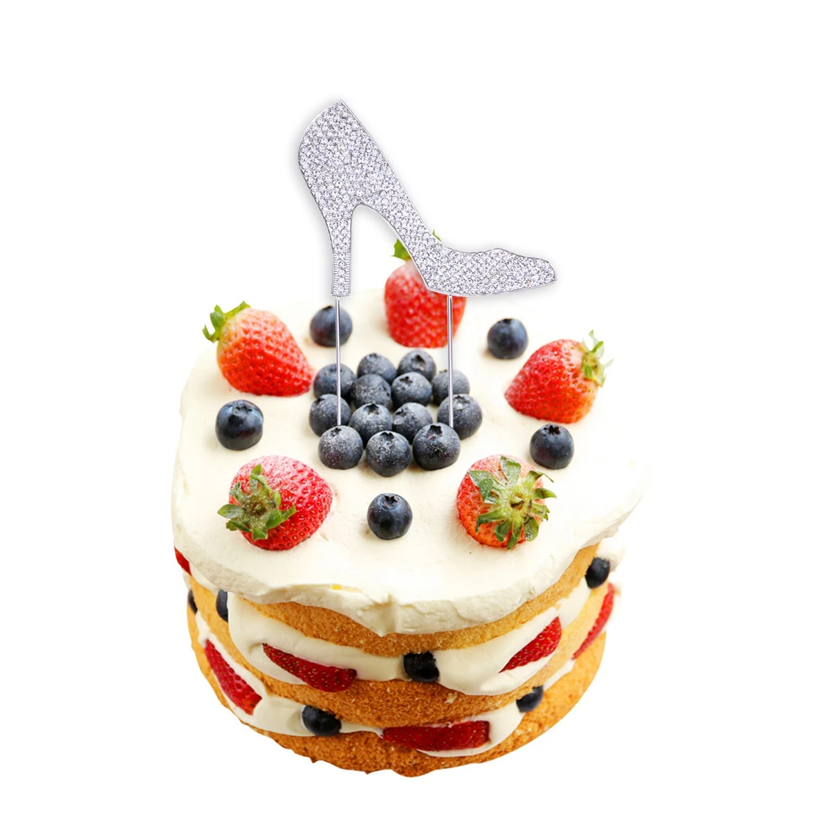 

Cake Topper Rhinestone Picks High Heels Shape Party Supplies Wedding Birthday Decorations Cake Insert FoodDecoration