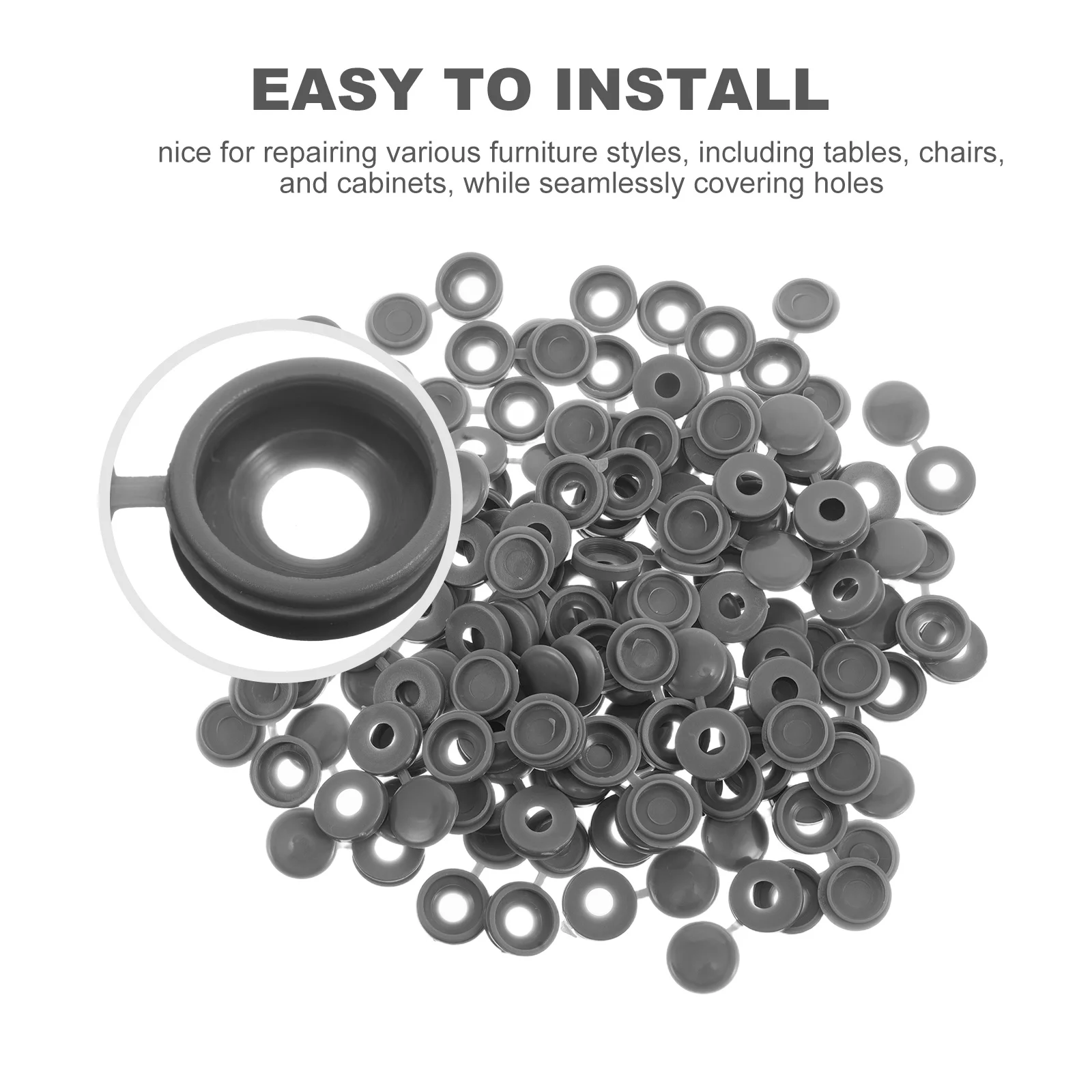 200 قطعة من أغطية المسمار البلاستيكية المفصلية أغطية زخرفية للأثاث سهلة التركيب لحماية ثقوب المسمار وخزائن الجداول #6