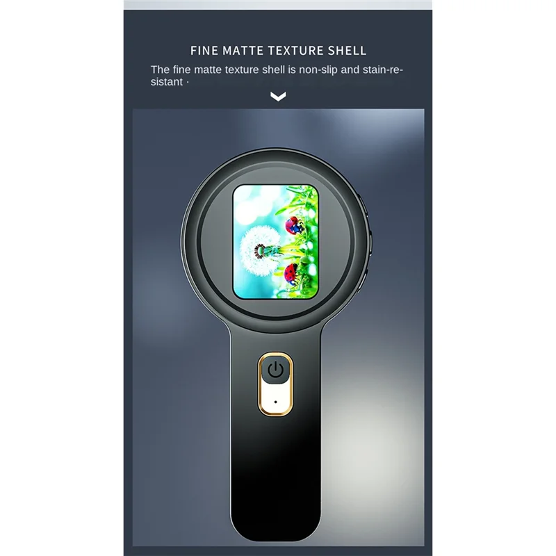 SB-High-Definition Digital Microscope Type-C Handheld Jewelry Magnifier Glass For Identification Maintenance Black