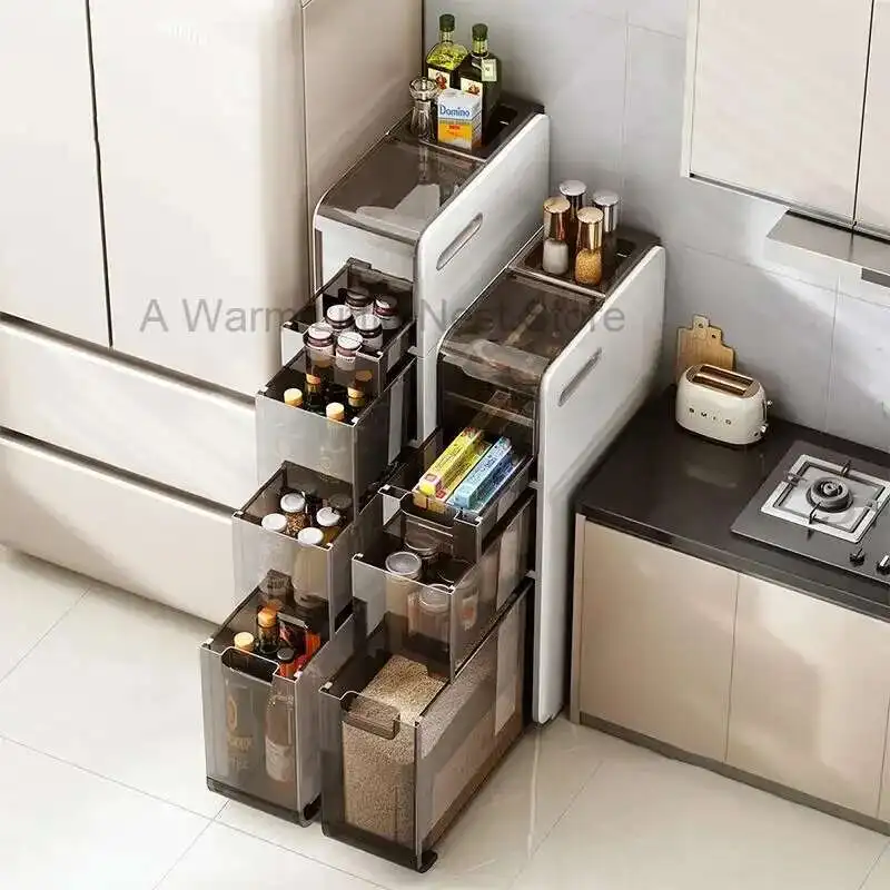 

Nordic Simple Storage Racks Household Drawer-type Bathroom Cabinet Floor-standing Multi-layer Kitchen Narrow Gap Storage Cabinet