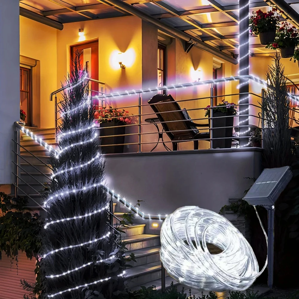 Solar String Light Outdoor Tube Rope Lights Waterproof Tube Lights for Home Garden Wedding Christmas Parties Decor Led Lights