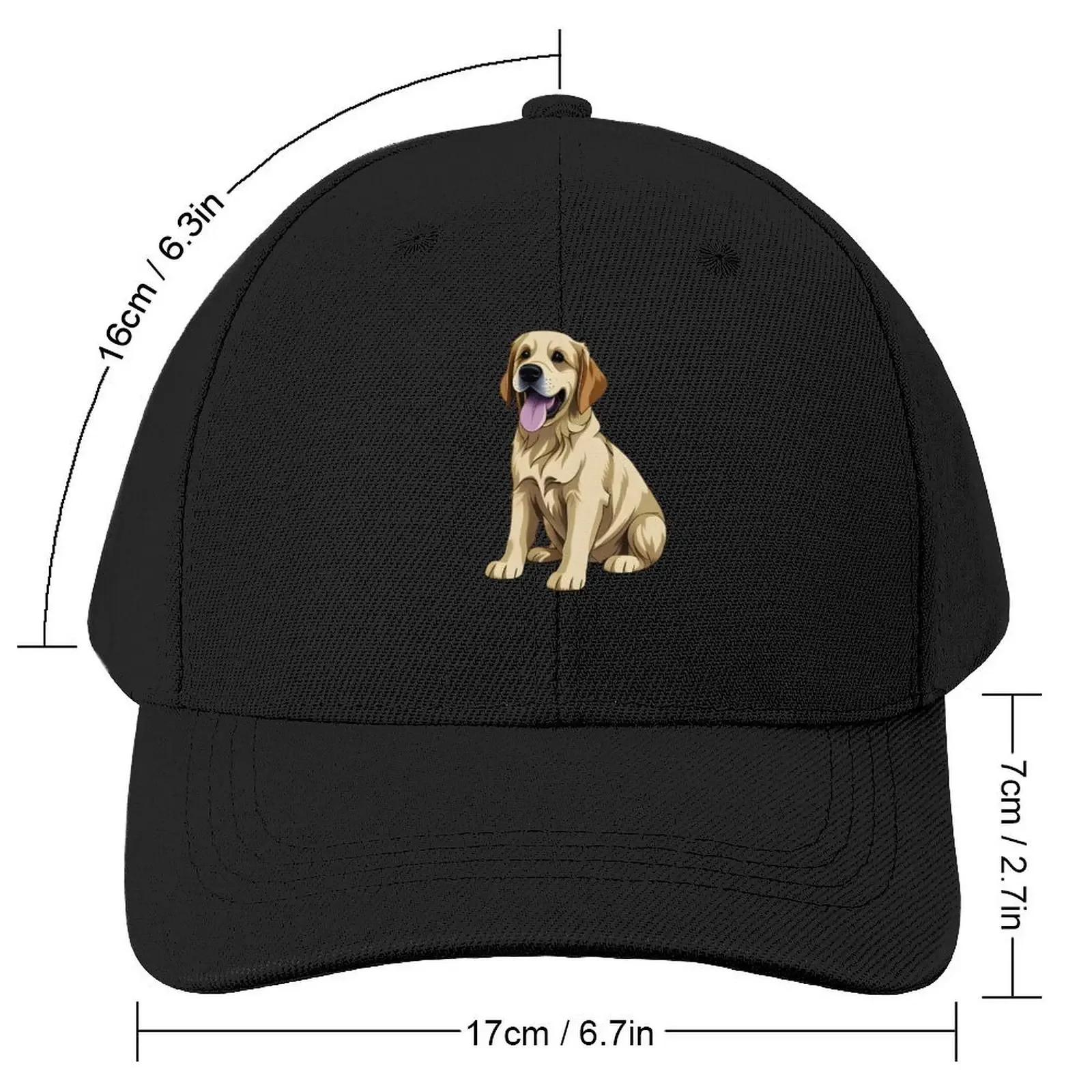 Golden Retriever Puppy, cartoon drawing, Ai Generated Art Baseball Cap Hat Beach Brand Man cap Women's 2025 Men's