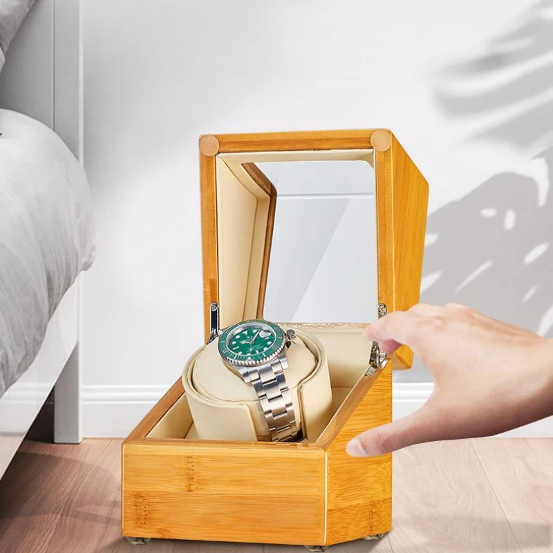 

Wood Mechanical Watch Winder For Automatic Silent Winder Watch Boxes Luxury Watches Storage Display Accessories