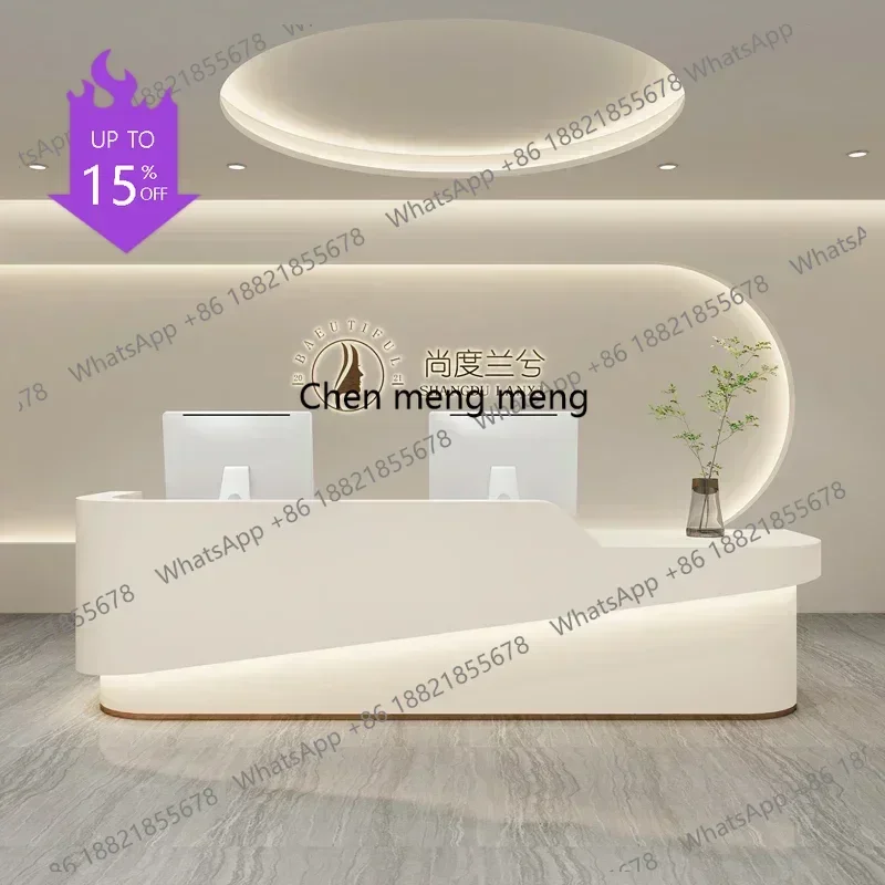 

Design Salon Reception Counter Dhome Room Office Table Home Beauty Institute Furniture Luxury Lectern Mostrador Hotel Furniture0