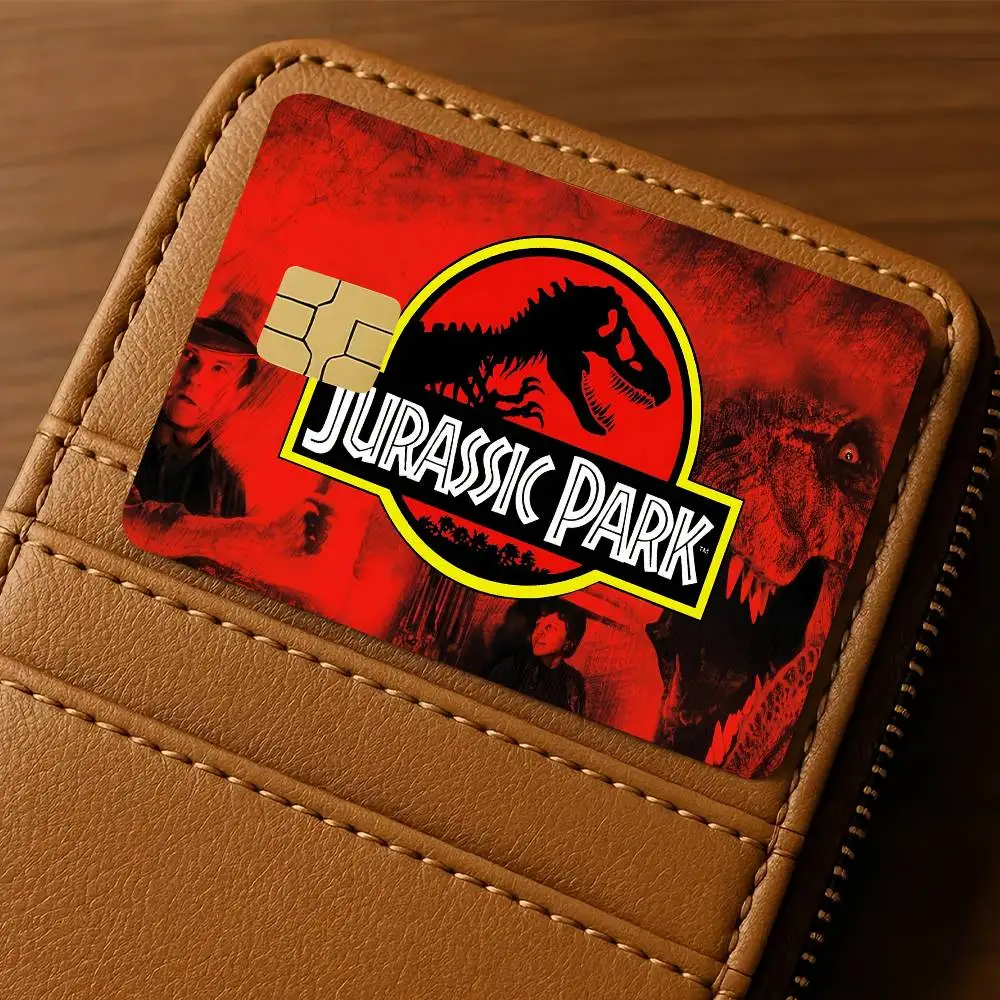 J-Jurassic P-Park بطاقة ملصقات مقاوم للماء فيلم الجلد غطاء 4 قطعة الخصم الائتماني الجبهة الديكور البنك مترو الانفاق تمرير ثلاثية الأبعاد ملصق