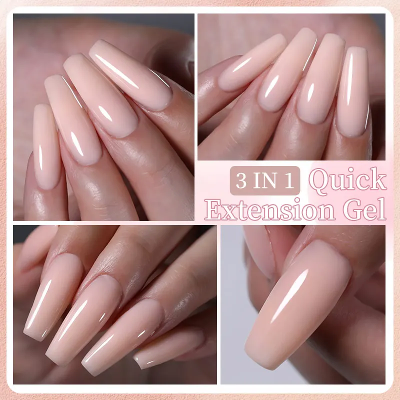 LILYCUTE-Gel de extensión rápida para uñas, esmalte semipermanente acrílico blanco transparente, esmalte de uñas, Gel UV para construcción, 7ML