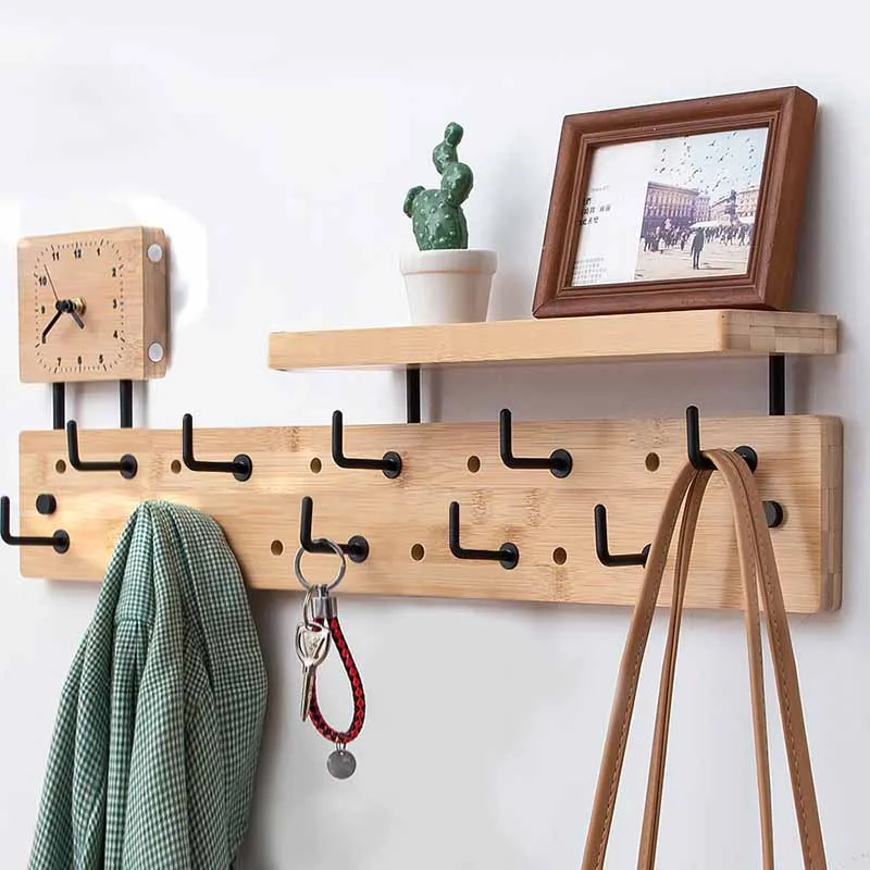 Entrance Hall Clothes Hangers Wall Mounted Space Saving Hat Backpack Coat Scarf Organizers Hanger Hooks Bedroom Clothing Storage