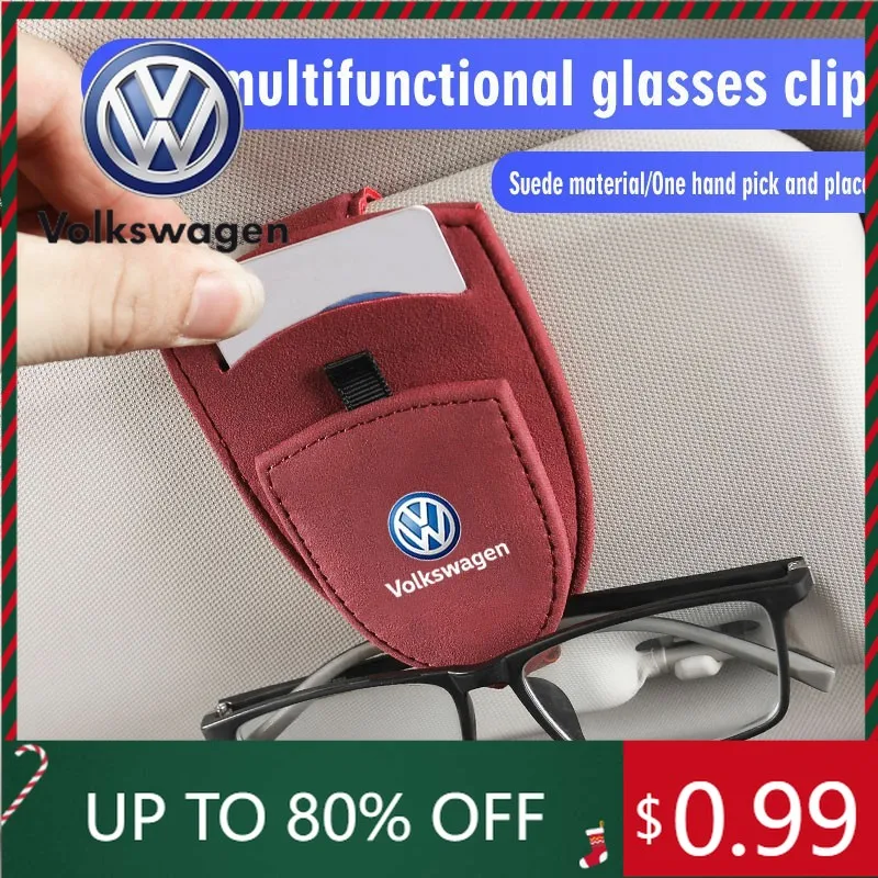

Для VW Volkswagen Jetta MK5 Гольф Автомобильный солнцезащитный козырек Коробка для очков Зажим для солнцезащитных очков Держатель для билетов для Volkswagen T-ROC Magotan R Pas