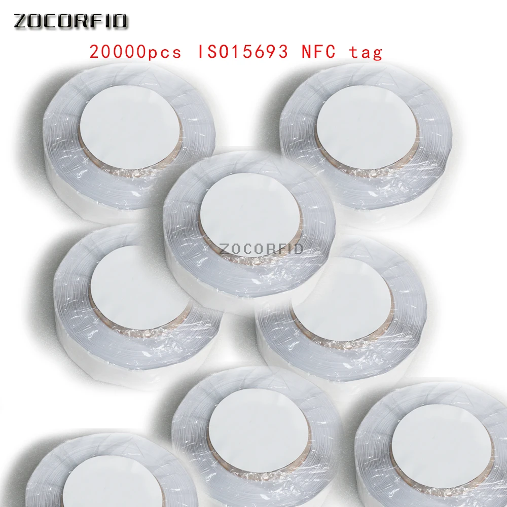 20000 ชิ้น/ล็อต Dia = 25 มม.I-CODE SLIX 13.56MHZ ISO15693 แท็ก NFC สติกเกอร์ Universal RFID หมวดหมู่ NFC โทรศัพท์ NFC reader